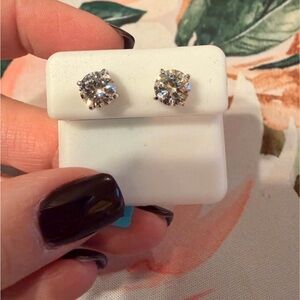 Elegant Sterling Silver Moissanite Stud Earrings